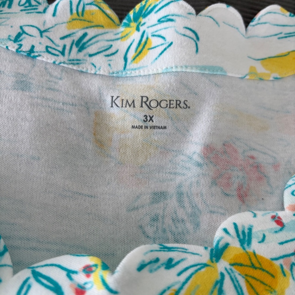 Kim Rogers short sleeve scallop neck top 3X - Picture 8 of 9